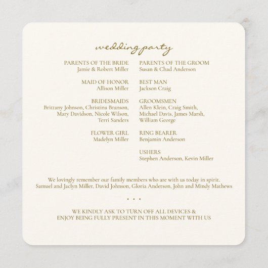 Elegante Paarse Waterverf Wildflower bruiloft Programmakaart (Achterkant)