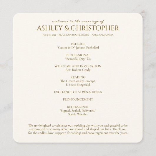 Elegante Paarse Waterverf Wildflower bruiloft Programmakaart (Voorkant)