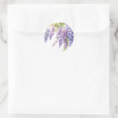 Elegante paarse waterverf wisteria blauw bloemig ronde sticker (Tas)