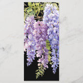 Elegante paarse waterverf wisteria bloemenbruiloft menu (Achterkant)