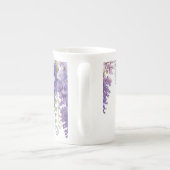 Elegante paarse waterverf wisteria bloemenmam porselein kop (Achterkant)