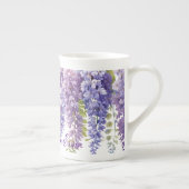 Elegante paarse waterverf wisteria bloemenmam porselein kop (Rechts)