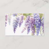 Elegante paarse waterverf wisteria bruiloft informatiekaartje (Achterkant)