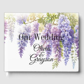 Elegante paarse waterverf wisteria floral gastenboek (Voorkant)