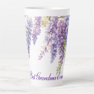 Elegante paarse waterverf wisteria floral Oma Latte Mok