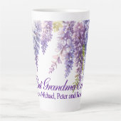 Elegante paarse waterverf wisteria floral Oma Latte Mok (Voorkant)
