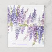 Elegante paarse waterverf wisteria floral plaatskaartje (Buitenkant ongevouwen)