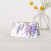 Elegante paarse waterverf wisteria floral plaatskaartje (Achterkant)