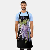 Elegante paarse waterverf wisteria floral schort (Gedragen)