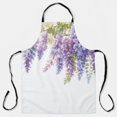 Elegante paarse waterverf wisteria floral schort (Voorkant)