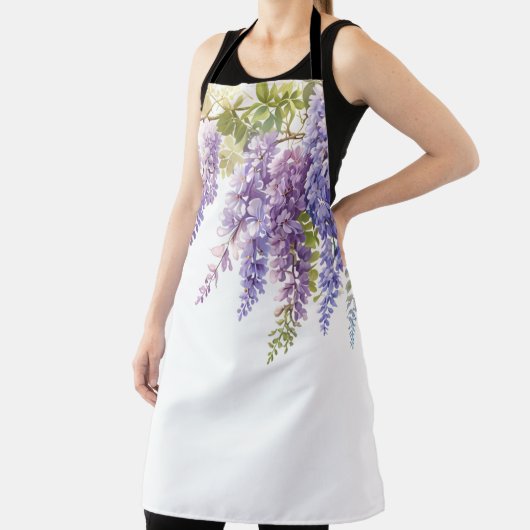 Elegante paarse waterverf wisteria floral schort (Insitu)