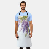 Elegante paarse waterverf wisteria floral schort (Gedragen)