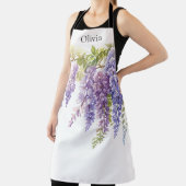 Elegante paarse waterverf wisteria floral schort (Insitu)