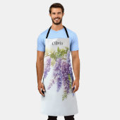 Elegante paarse waterverf wisteria floral schort (Gedragen)