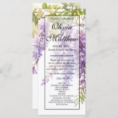 Elegante paarse waterverf wisteria huwelijksprogra (Voorkant / Achterkant)