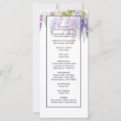 Elegante paarse waterverf wisteria huwelijksprogra (Achterkant)