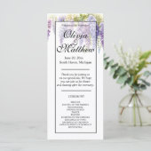 Elegante paarse waterverf wisteria huwelijksprogra (Staand voorkant)
