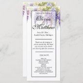 Elegante paarse waterverf wisteria huwelijksprogra (Voorkant / Achterkant)