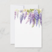 Elegante paarse waterverf wisteria lila bruiloft kaart (Achterkant)