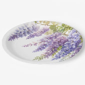 Elegante paarse waterverf wisteria paarse bloemen papieren bordje (Gekanteld)
