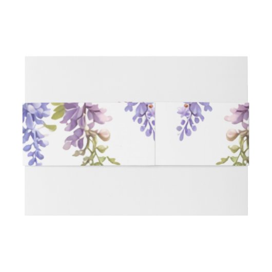 Elegante paarse waterverf wisteria paarse bloemen uitnodigingen wikkel (Achterkant Voorbeeld)