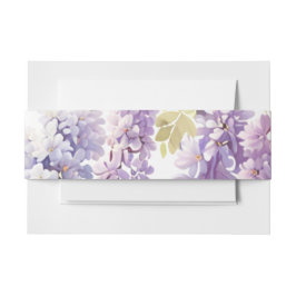 Elegante paarse waterverf wisteria paarse bloemen uitnodigingen wikkel