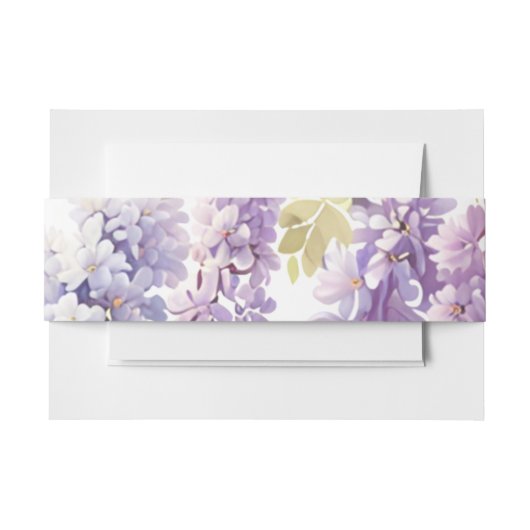 Elegante paarse waterverf wisteria paarse bloemen uitnodigingen wikkel (Voorkant Voorbeeld)