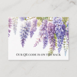 Elegante paarse waterverf wisteria QR code bruilof Informatiekaartje