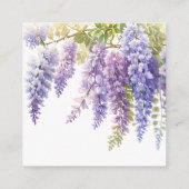 Elegante paarse waterverf wisteria QR code bruilof Informatiekaartje (Achterkant)