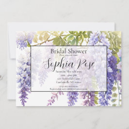 Elegante paarse waterverf wisteria vrijgezellenfee kaart