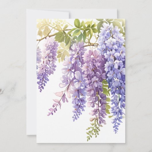 Elegante paarse waterverf wisteria vrijgezellenfee kaart (Achterkant)
