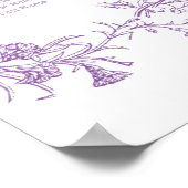  Elegante Paarse Wedding Zitting Grafiek Poster (Hoek)