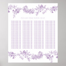  Elegante Paarse Wedding Zitting Grafiek Poster