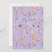 Elegante Paarse wilde bloem bruiloft uitnodiging (Achterkant)