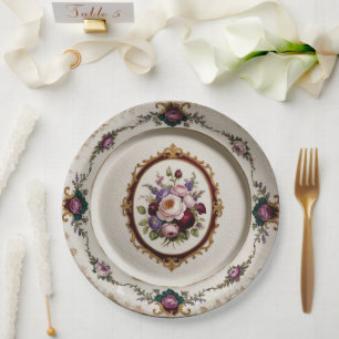 Elegante paarse wilde bloem Floral Keramische brui Papieren Bordje