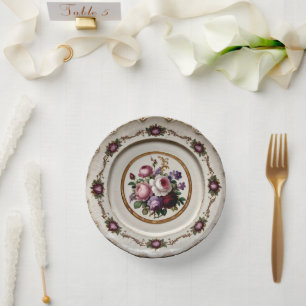 Elegante paarse wilde bloem Floral Keramische brui Papieren Kommen