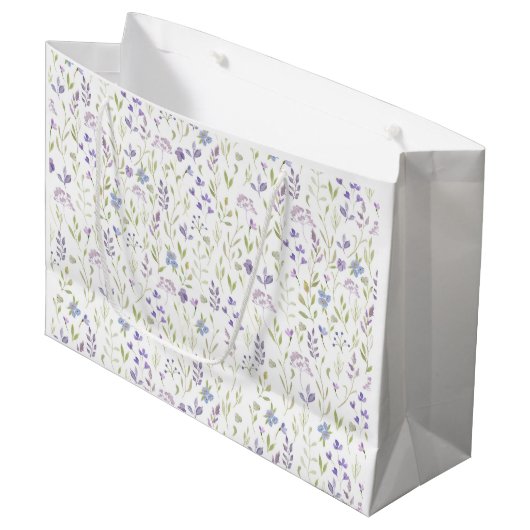 Elegante Paarse Wilde Bloem Groot Cadeauzakje (Voorkant Gekanteld)