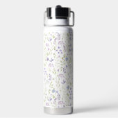 Elegante Paarse Wilde Bloem Waterfles (Achterkant)