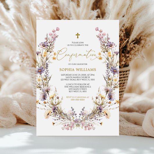 Elegante Paarse Wildflower bevestiging Kaart