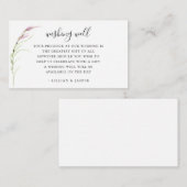 Elegante Paarse Wildflower bruiloft Wishing Well Informatiekaartje (Voorkant / Achterkant)