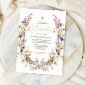 Elegante Paarse Wildflower Dedication Invitation Kaart