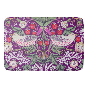 Elegante Paarse William Morris Strawberry Thief Badmat