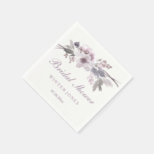 Elegante paarse winter bloem bruiloft servet (Hoek)