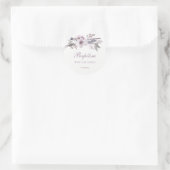 Elegante Paarse Winter Bloem Doop Sticker (Tas)