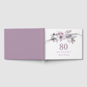 Elegante Paarse Winter Bloemen 80ste verjaardagsfe Gastenboek (Volledig)