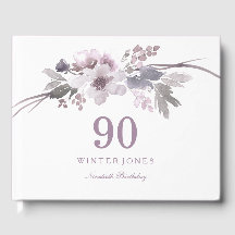 Elegante Paarse Winter Bloemen 90ste verjaardagsfe