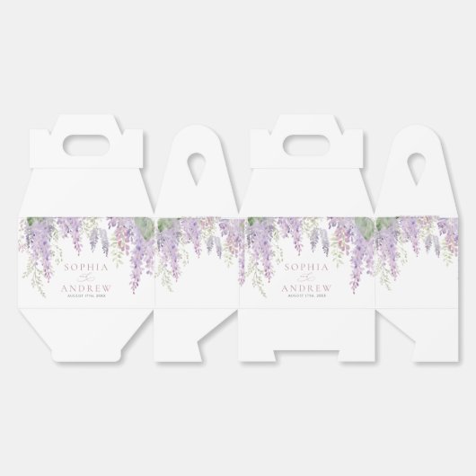 Elegante Paarse Wisteria Bloemen Bruiloft Bedankdoosjes (Ongevouwen)