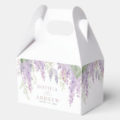 Elegante Paarse Wisteria Bloemen Bruiloft Bedankdoosjes (Achterkant)