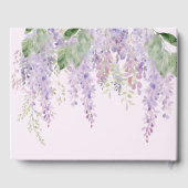 Elegante Paarse Wisteria Bloemen Bruiloft Gastenboek (Achterkant)