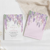 Elegante Paarse Wisteria Bloemen Bruiloft Kaart